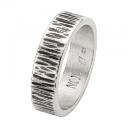 ZILVEREN RING NOL MET PENHAMERSLAG EN GEOXIDEERD - 41464