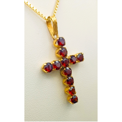 OCCASION 18KRT GOUDEN HANGER GRANAAT - 41570