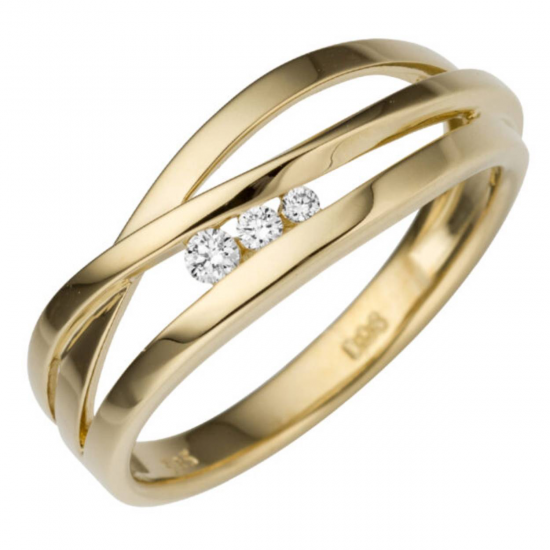 GEELGOUDEN RING  DIAMANT - 41603