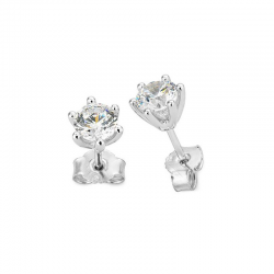 14 KARAAT GOUDEN SOLITAIR OORKNOPPEN MET BRILJANT - 41738