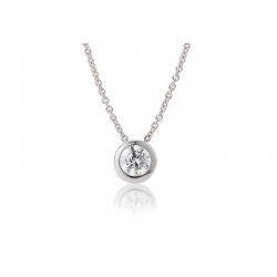 14 KARAAT GOUDEN SOLITAIR HANGER ZONDER COLLIER MET BRILJANT - 41753