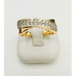 14 karaat geel  gouden ring fantasie met briljant 30/0.60crt - 41764