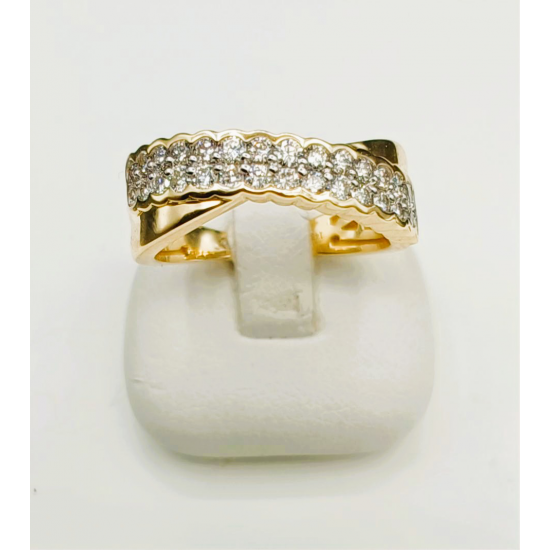 14 karaat geel  gouden ring fantasie met briljant 30/0.60crt - 41764