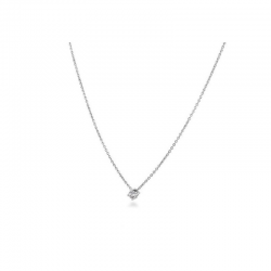 14 KARAAT GOUDEN SOLITAIR HANGER INCL.COLLIER 42 CM MET BRILJANT - 41773