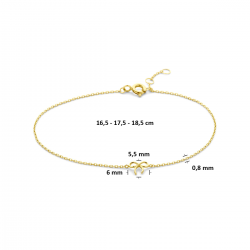 9k armband strik 16,5 - 17,5 - 18,5 cm - 42047